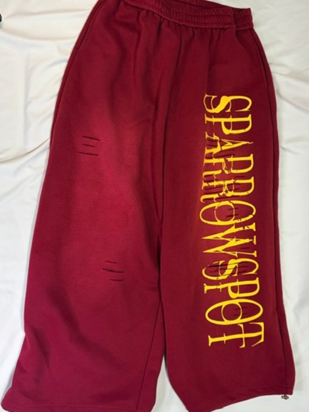 FDR Red Distressed Wide Leg Graphic Sweatpants NWT Size L